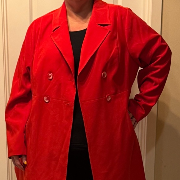 Torrid Bright Red Double-Breasted Dress Trench Coat ❤️🧥 - Picture 1 of 7